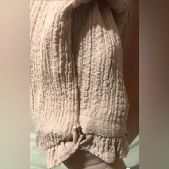 Forever 21 Ruched V-neck Rose Pink Off-the-shoulder Crop Top Size L - Picture 3 of 4